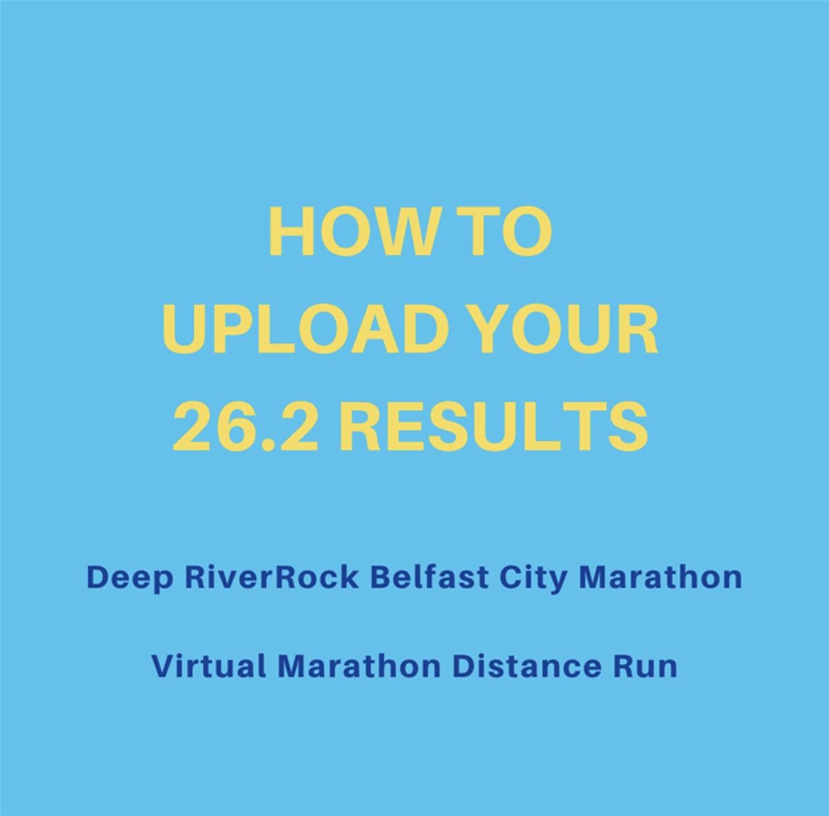 Reminder of how to upload virtual distance results